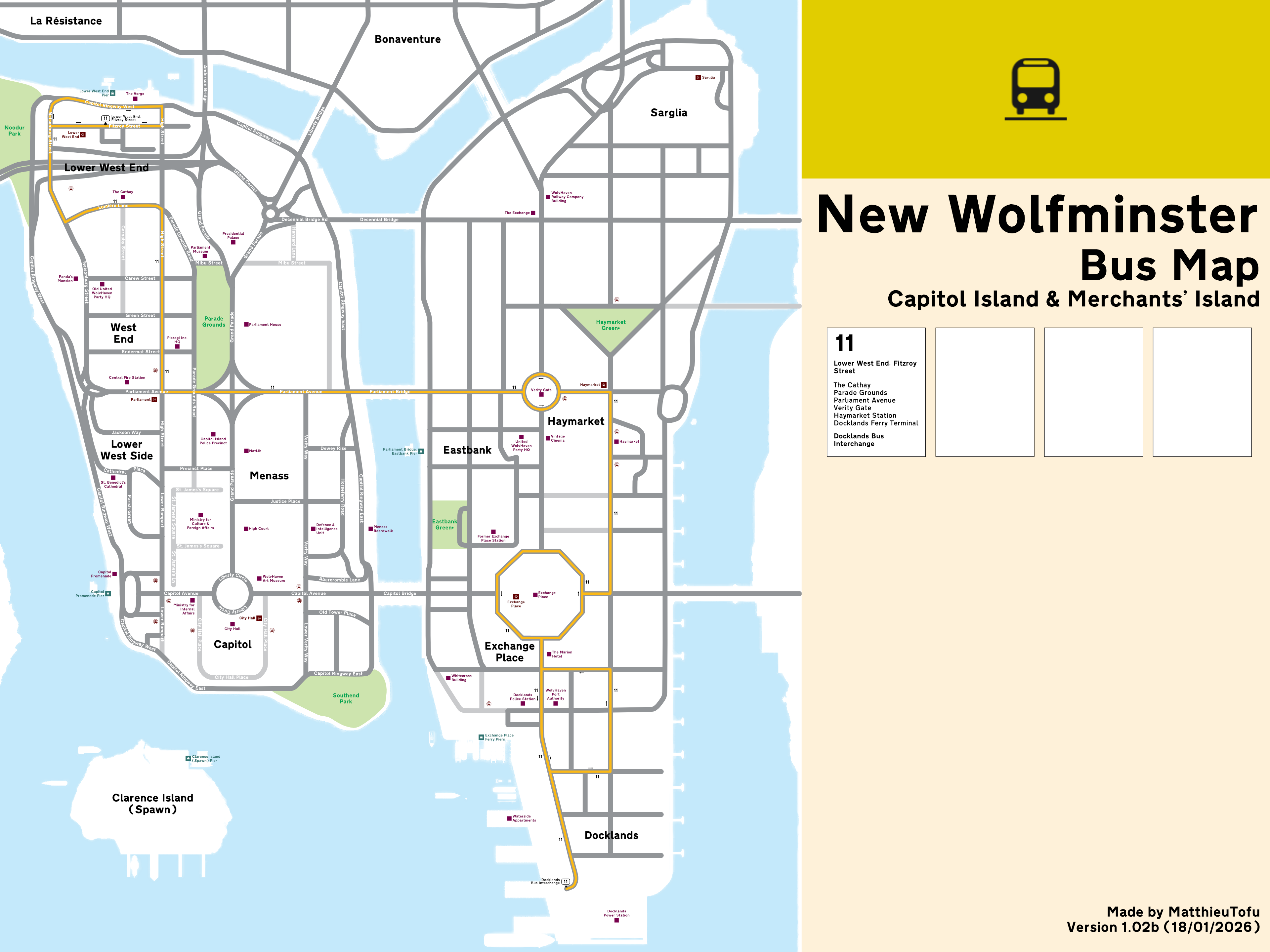 WolvHaven Bus Map (Capitol Island & Merchants' Island)